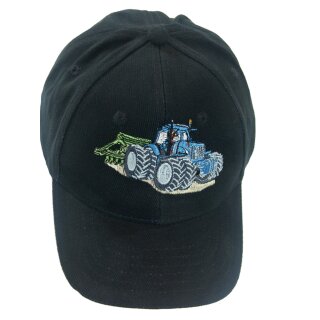 Blaue Baseball Kappe mit Stickerei blauer Traktor C2