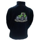 Fleece Jacke Stickerei gr&uuml;ner Traktor Schlepper