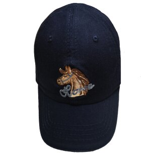 Maximo Mädchen blaue Baseball Kappe mit Stickerei Pferd 50+ UV Schutz