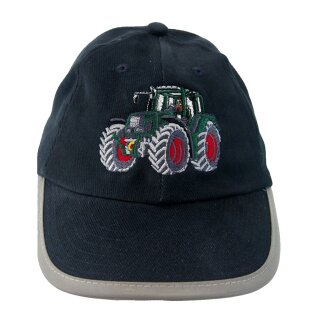 Blaue Security Baseball Kappe gr&uuml;ner Traktor rote Felgen