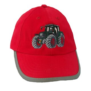 Rote Security Baseball Kappe gr&uuml;ner Traktor rote Felgen
