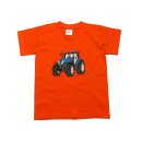 T-Shirt Traktor blauer Trecker-orange-134/146