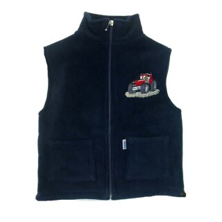 Fleece Weste Stickerei roter Traktor-110