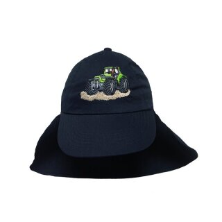 Traktor Kappe mit Nackenschutz-dunkelblau-51/53