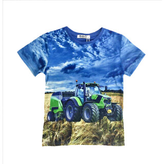 T-Shirt Traktor Ballenpresse grüner Trecker 92/98