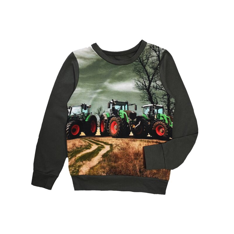 S&C Leichtes Sweatshirt Traktor Zwillingsreifen Fotodruck grün 