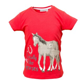 Salt and Pepper T-Shirt Pferd mit Fohlen rot