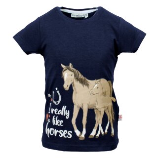 Salt and Pepper T-Shirt Pferd mit Fohlen Blau