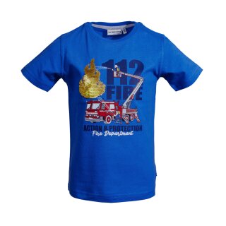 Salt and Pepper T-Shirt Feuerwehr Wendepailletten Flamme cobalt blue