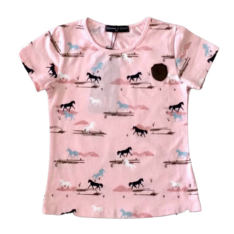 Squared and Cubed Pferde Pferd T-Shirt Shirt Kurzarmshirt Pink