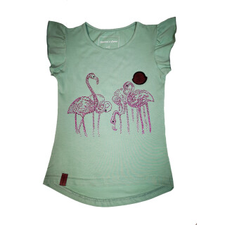 Squared & Cubed  T-Shirt Flamingo Strasssteine T-217-Mint 122/128