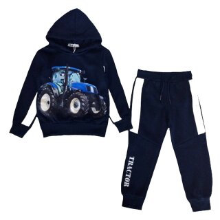 S&C Jungen Jogging Anzug Traktor H-146-blau 140