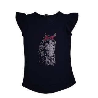 Squared & Cubed Mädchen T-Shirt Pferd Strasssteine T-289-Blau 116