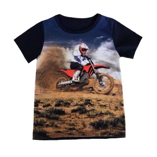 Jungen T-Shirt Motorrad Enduro Fotodruck L-13 104