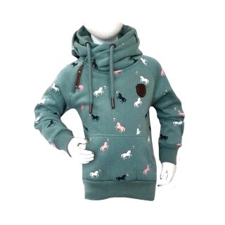 Squared & Cubed Kapuzenpullover Pferde MT-283-Grün 104