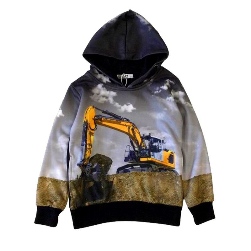 Bagger Pulli Mit Fotodruck Kapuzenpullover Bagger Fotodruck H-253