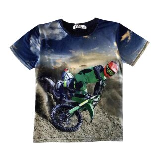 Jungen T-Shirt Motorrad Enduro Fotodruck H-322