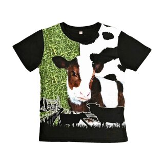 Jungen Mädchen T-Shirt Kalb Kuh H-398 152