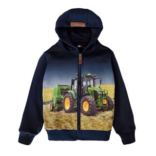 Kapuzenjacke Traktor Ballenpresse Fotodruck H-473 128