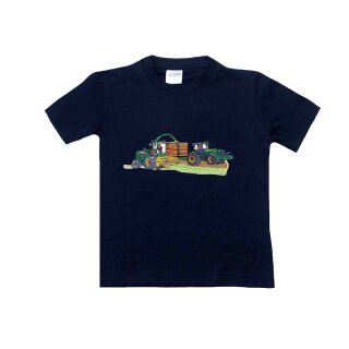T-Shirt Stickerei gr&uuml;ner Traktor Feldh&auml;cksler
