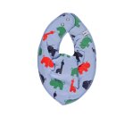 PIPPI Lätzchen Halstuch Dreieckstuch Spucktuch Motiv Löwe Nashorn Giraffe blau